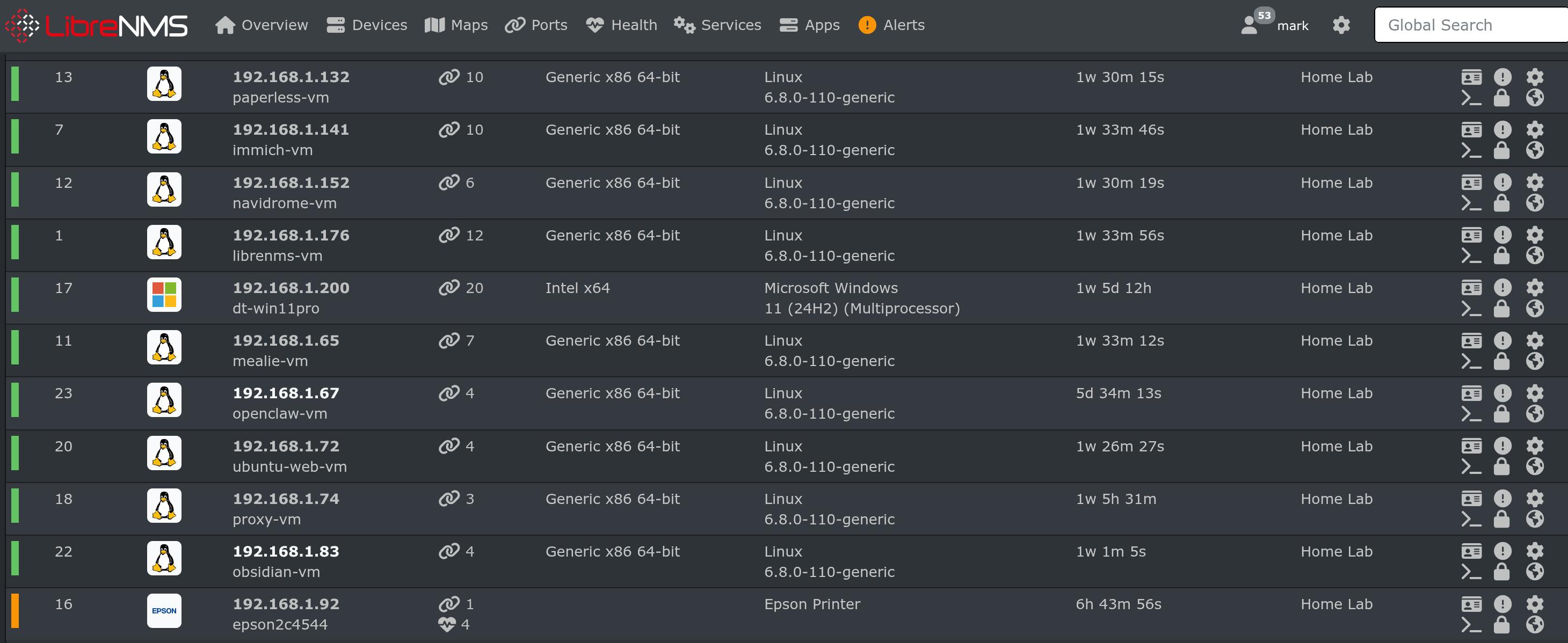 LibreNMS Device Window