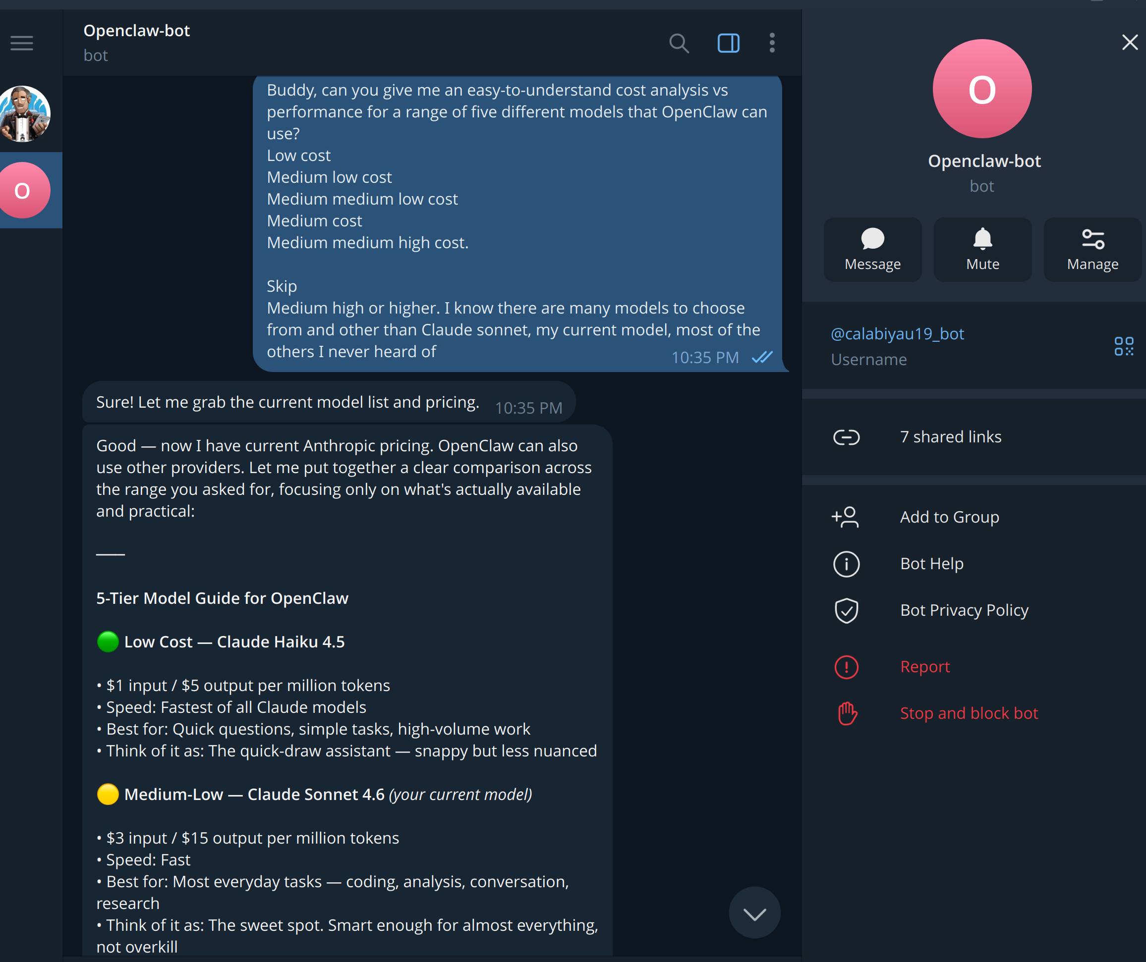 Telegram app on Linux Mint